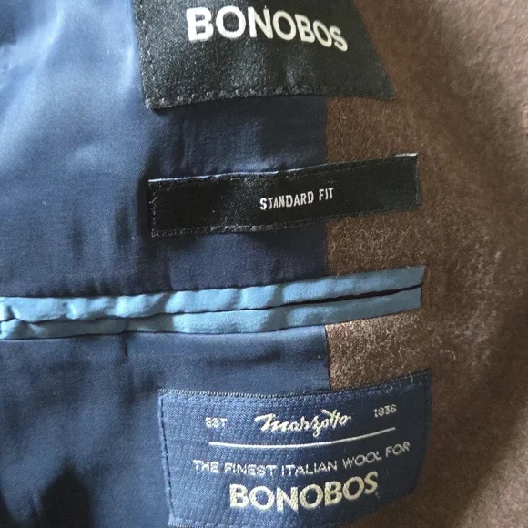 Bonobos Italian Wool 42r Standard Fit Blazer Brown - Picture 7 of 8